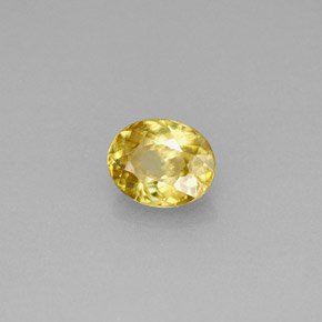 Sfene naturale giallo da 0,75 ct, taglio ovale, VS