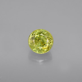 Sfene naturale verde da 0,75 ct, taglio rotondo, VS