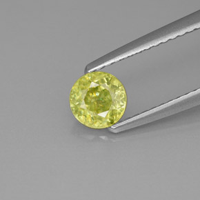 Sfene naturale verde da 0,62 ct, taglio rotondo, VS-SI