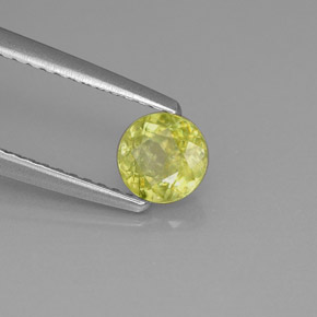 Sfene naturale verde da 0,62 ct, taglio rotondo, VS-SI