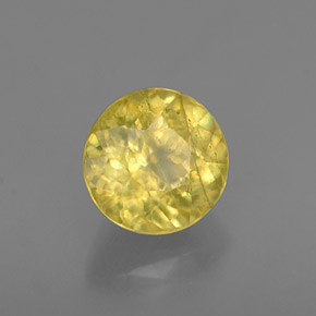 Sfene naturale giallo da 0,86 ct, taglio rotondo, VS-SI