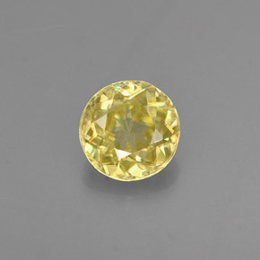 Sfene naturale giallo da 0,51 ct, taglio rotondo, VVS-VS