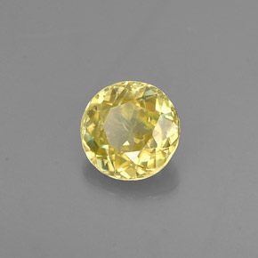 Sfene naturale giallo da 0,51 ct, taglio rotondo, VVS-VS