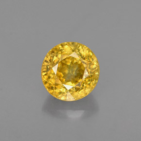 Sfene naturale giallo da 0,64 ct, taglio rotondo, VS