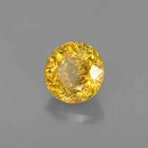 Sfene naturale giallo da 0,64 ct, taglio rotondo, VS