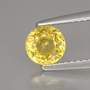 Sfene naturale giallo da 0,73 ct, taglio rotondo, VS