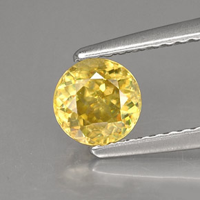 Sfene naturale giallo da 0,72 ct, taglio rotondo, SI
