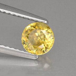 Sfene naturale giallo da 0,72 ct, taglio rotondo, SI