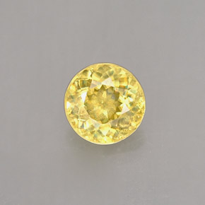 Sfene naturale giallo da 0,50 ct, taglio rotondo, VS-SI