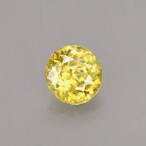 Sfene naturale giallo da 0,53 ct, taglio rotondo, VS