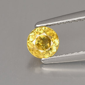 Sfene naturale giallo da 0,49 ct, taglio rotondo, VS