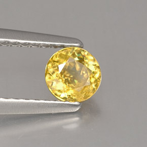 Sfene naturale giallo da 0,49 ct, taglio rotondo, VS