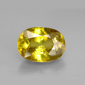 Sfene naturale multicolore da 5,61 ct, taglio ovale, VVS