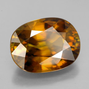 Sfene naturale multicolore da 7,00 ct, taglio ovale, IF