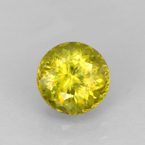 Sfene naturale giallo da 1,64 ct, taglio rotondo, VS