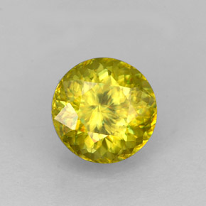 Sfene naturale giallo da 1,64 ct, taglio rotondo, VS