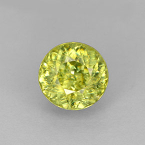 Sfene naturale verde da 1,36 ct, taglio rotondo, VS