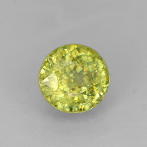 Sfene naturale verde da 1,36 ct, taglio rotondo, VS