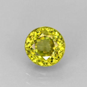 Sfene naturale giallo da 1,24 ct, taglio rotondo, VS