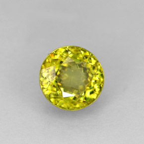 Sfene naturale giallo da 1,24 ct, taglio rotondo, VS