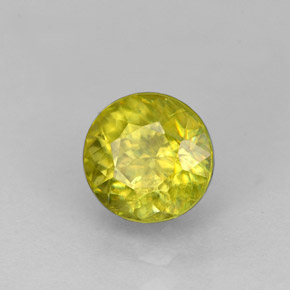 Sfene naturale giallo da 1,37 ct, taglio rotondo, VS-SI