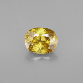 Sfene naturale giallo da 1,59 ct, taglio ovale, VVS-VS