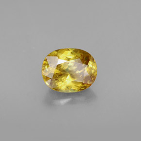 Sfene naturale giallo da 1,59 ct, taglio ovale, VVS-VS