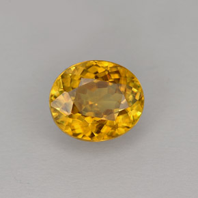 Sfene naturale giallo da 1,12 ct, taglio ovale, VVS-VS