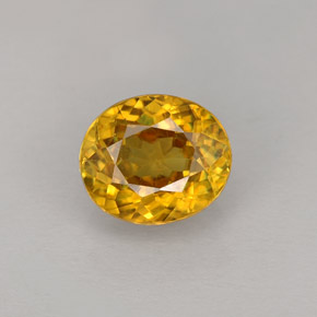Sfene naturale giallo da 1,12 ct, taglio ovale, VVS-VS