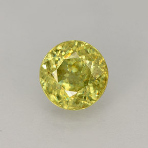 Sfene Oro verdastro naturale da 1.45 ct, Taglio rotondo, VS