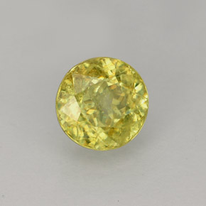 Sfene Oro verdastro naturale da 1.45 ct, Taglio rotondo, VS