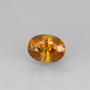 Sfene naturale arancione da 0,99 ct, taglio ovale, VS