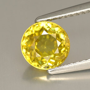 Sfene Giallo oro naturale da 1.31 ct, Taglio rotondo, VVS-VS