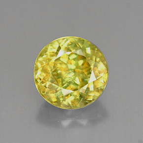 Sfene Oro verdastro naturale da 0.95 ct, Taglio rotondo, VS-SI