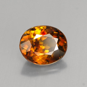 Sfene naturale arancione da 1,12 ct, taglio ovale, VS