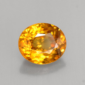 Sfene naturale arancione dorato da 1,21 ct, taglio ovale, VS