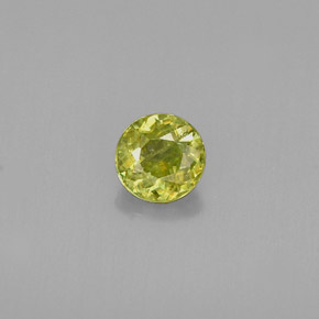 Sfene naturale verde da 0,44 ct, taglio rotondo, VS
