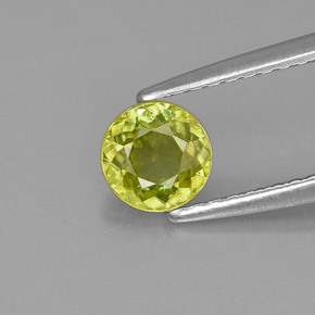 Sfene naturale verde da 0,59 ct, taglio rotondo, VS