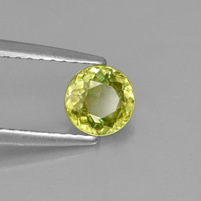 Sfene naturale verde da 0,59 ct, taglio rotondo, VS