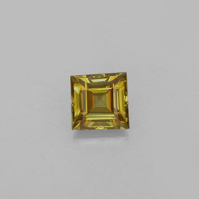 Sfene naturale giallo da 0,68 ct, quadrato, VS