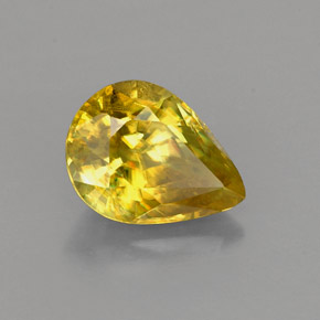 Sfene Oro verdastro naturale da 1.38 ct, Forma a pera, VS