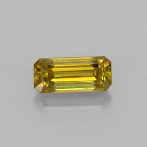 Sfene Oro verdastro naturale da 0.76 ct, Taglio smeraldo, VVS-VS