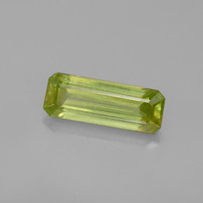 Sfene Verde dorato naturale da 1.19 ct, Taglio smeraldo, VS
