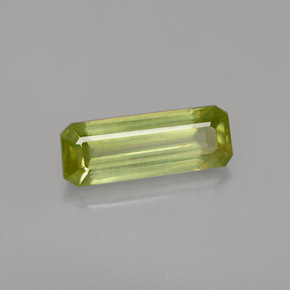 Sfene Verde dorato naturale da 1.19 ct, Taglio smeraldo, VS
