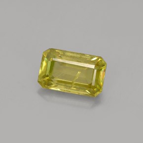 Sfene naturale giallo da 1,25 ct, taglio smeraldo, VS