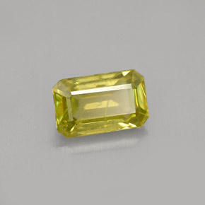 Sfene naturale giallo da 1,25 ct, taglio smeraldo, VS