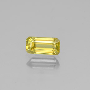 Sfene Giallo oro naturale da 0.58 ct, Taglio smeraldo, VVS-VS
