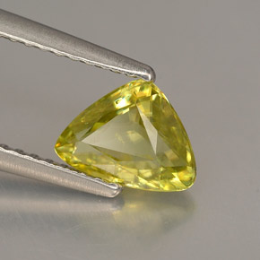Sfene naturale giallo da 0,93 ct, trillion, VVS-VS