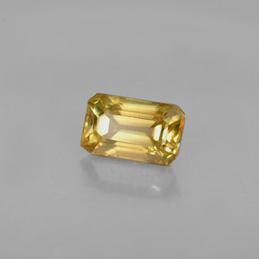 Sfene naturale giallo da 0,63 ct, taglio smeraldo, VVS-VS