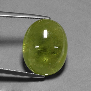 Sfene naturale verde da 21,01 ct, taglio ovale, traslucido